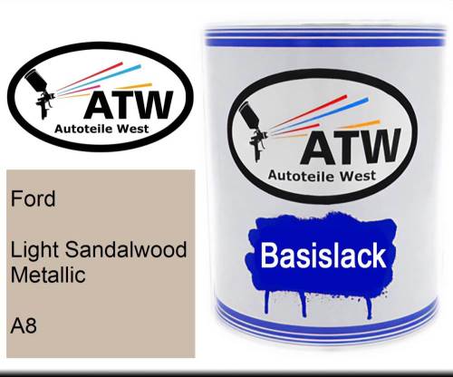Ford, Light Sandalwood Metallic, A8: 1L Lackdose, von ATW Autoteile West.